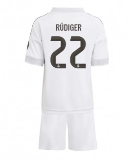 Günstige Real Madrid Antonio Rudiger #22 Heimtrikotsatz Kinder 2025-26 Kurzarm (+ Kurze Hosen)
